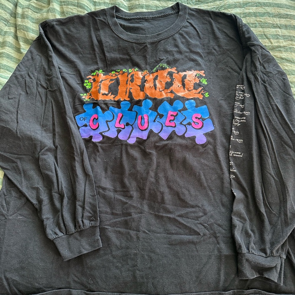 Black Long Sleeve Graphic Tee Tree of Clues 100 Gecs